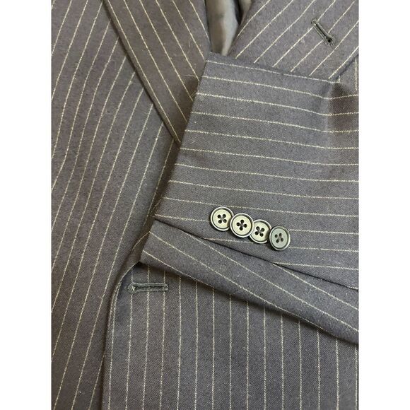 Designer‎ Men's Pinstripe 2-pc Suit Coppley Navy Business Formal Blazer Canada - Picture 4 of 14
